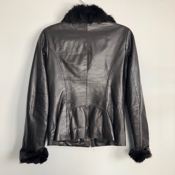 DANIER BROWN LEATHER JACKET W FUR - Picture 7 of 9